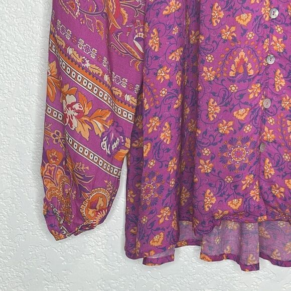 NWT SPELL & THE GYPSY
COLLECTIVE MADAME PEACOCK BLOUSE - BOYSENBERRY Size XS - Picture 5 of 14